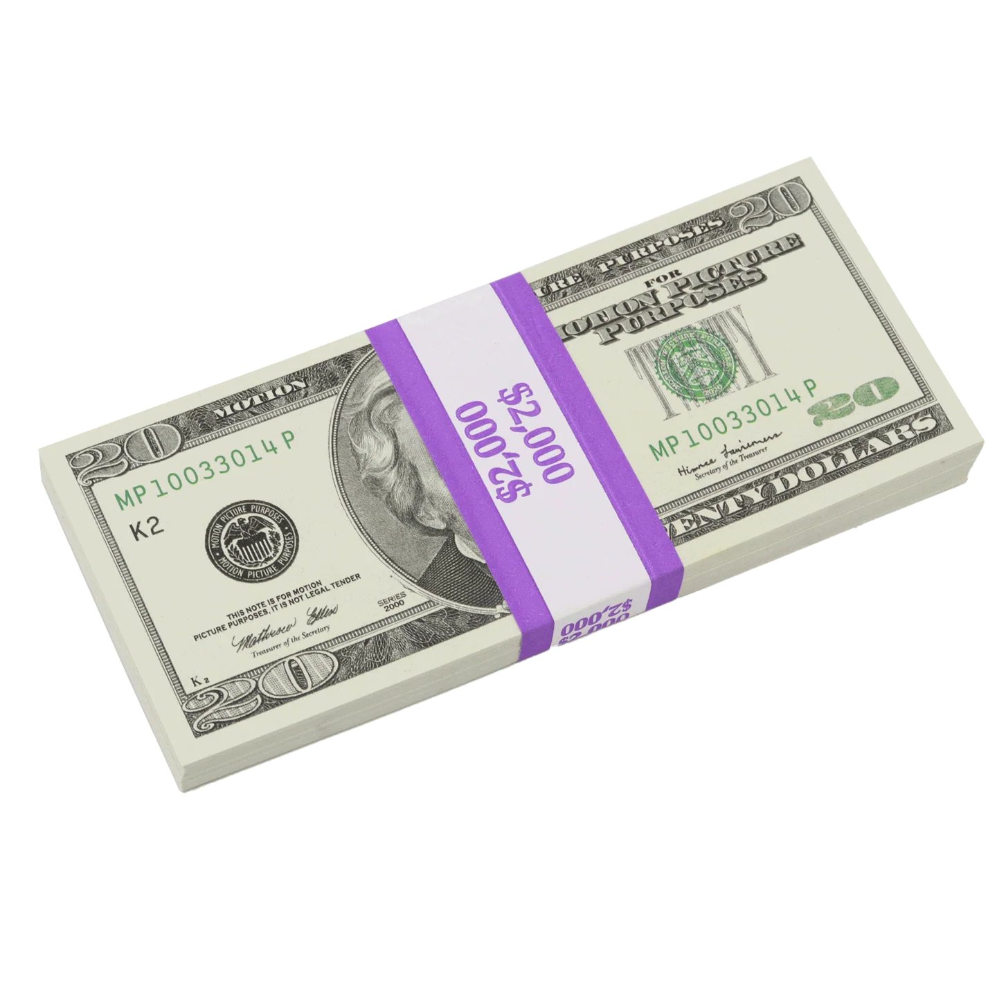 Money Prop - 2000 Series $20 Full Print $2,000 Stack - Image 5