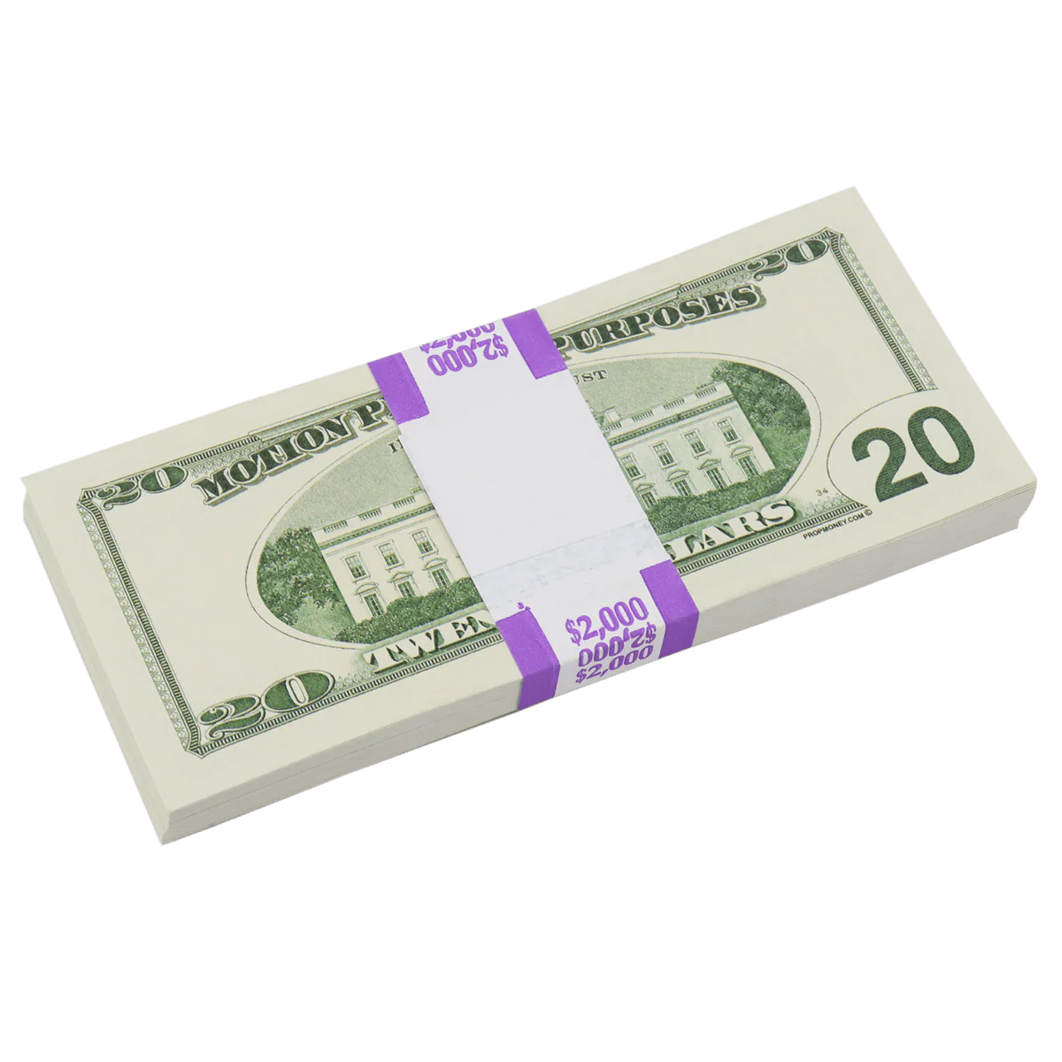 Money Prop - 2000 Series $20 Full Print $2,000 Stack - Image 6