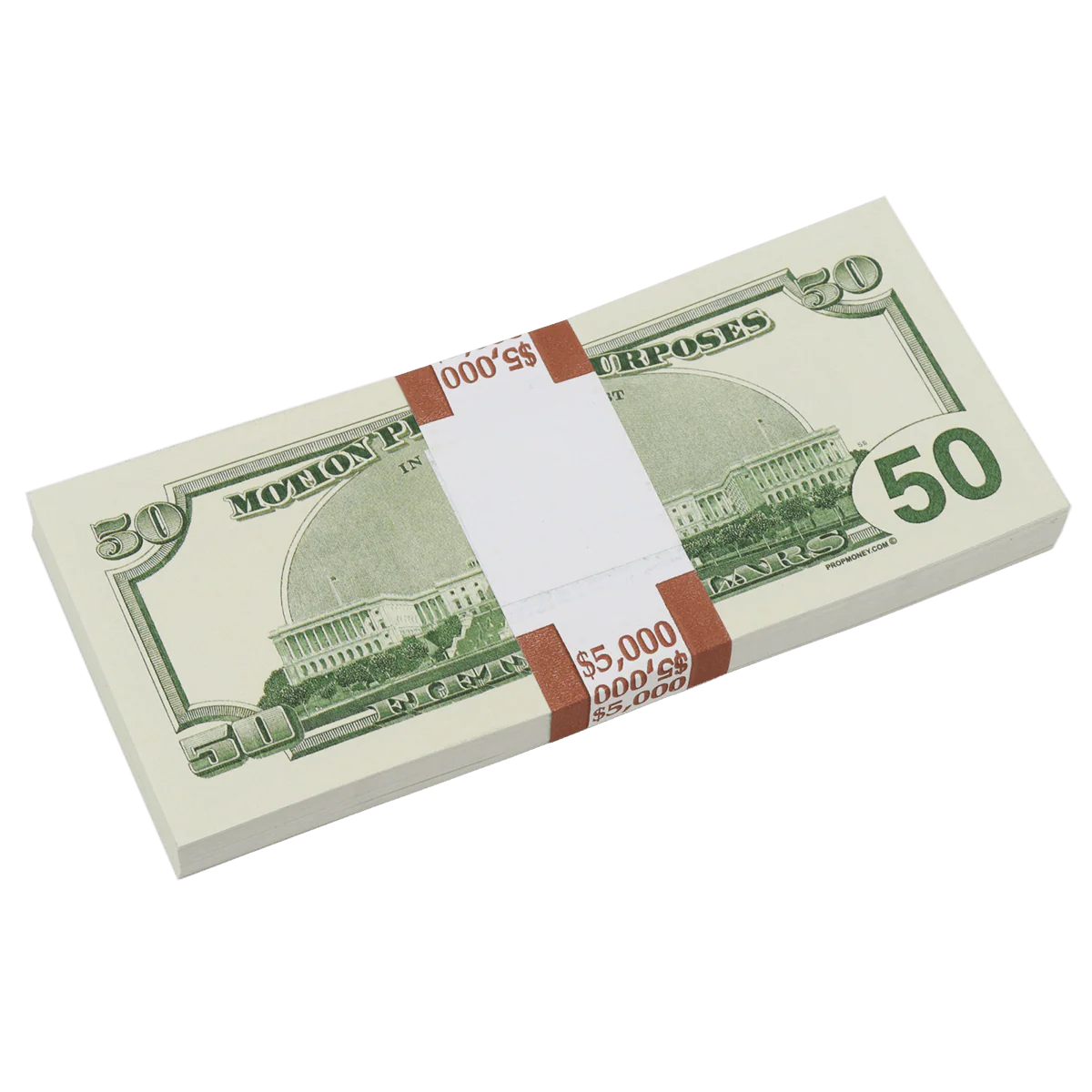 Money Prop - 2000 Series $50 Full Print $5,000 Stack - Image 6