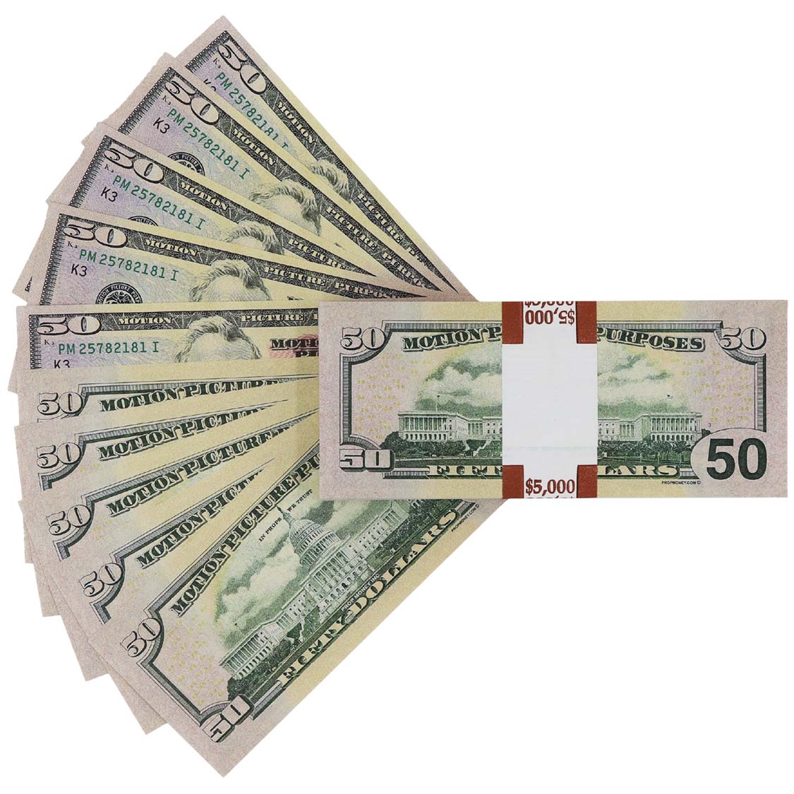 Money Prop - New Series $50 Full Print $5,000 Stack - Image 2