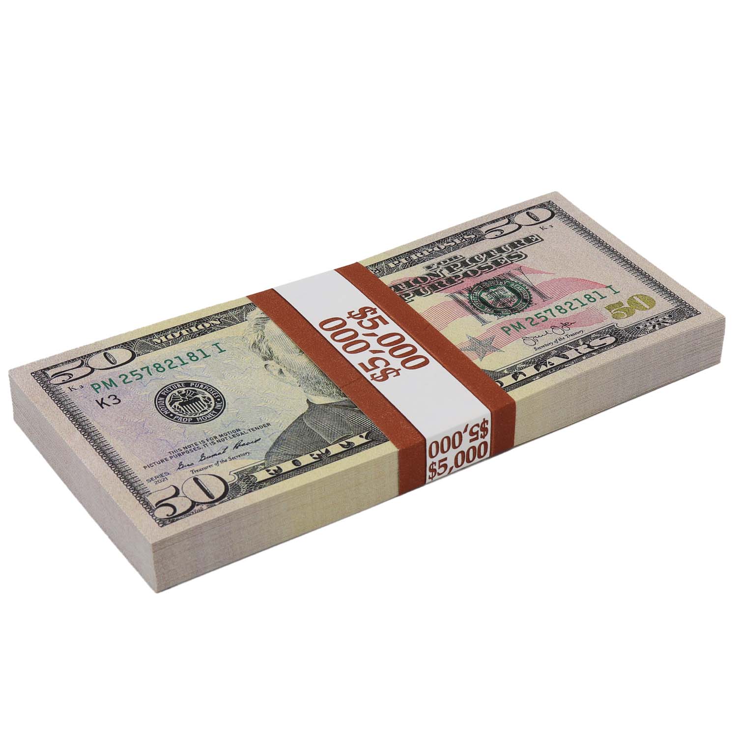 Money Prop - New Series $50 Full Print $5,000 Stack - Image 4