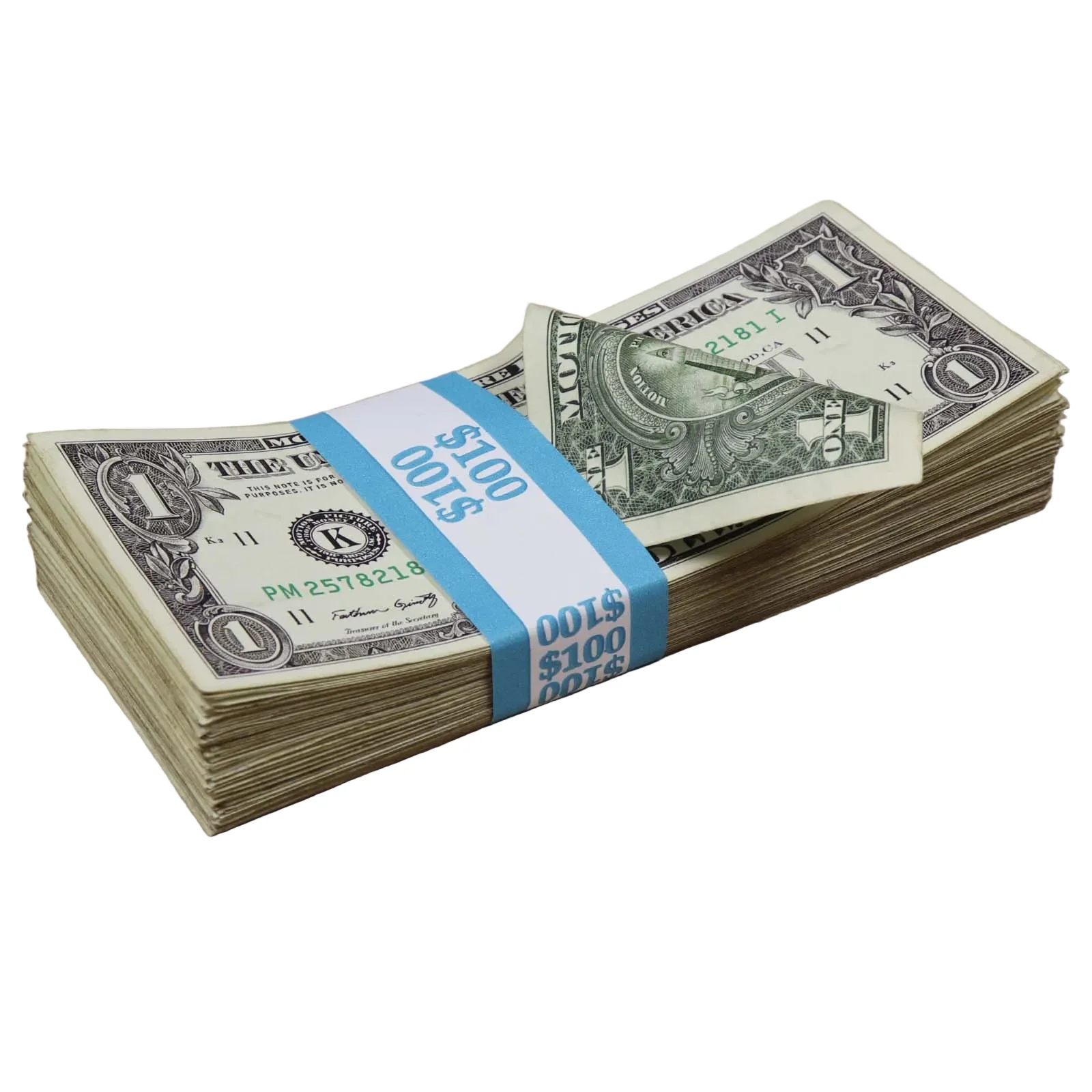 Money Prop - New Series $1 Bills ✔️RealAged™ $100 Full Print Stack - Image 5