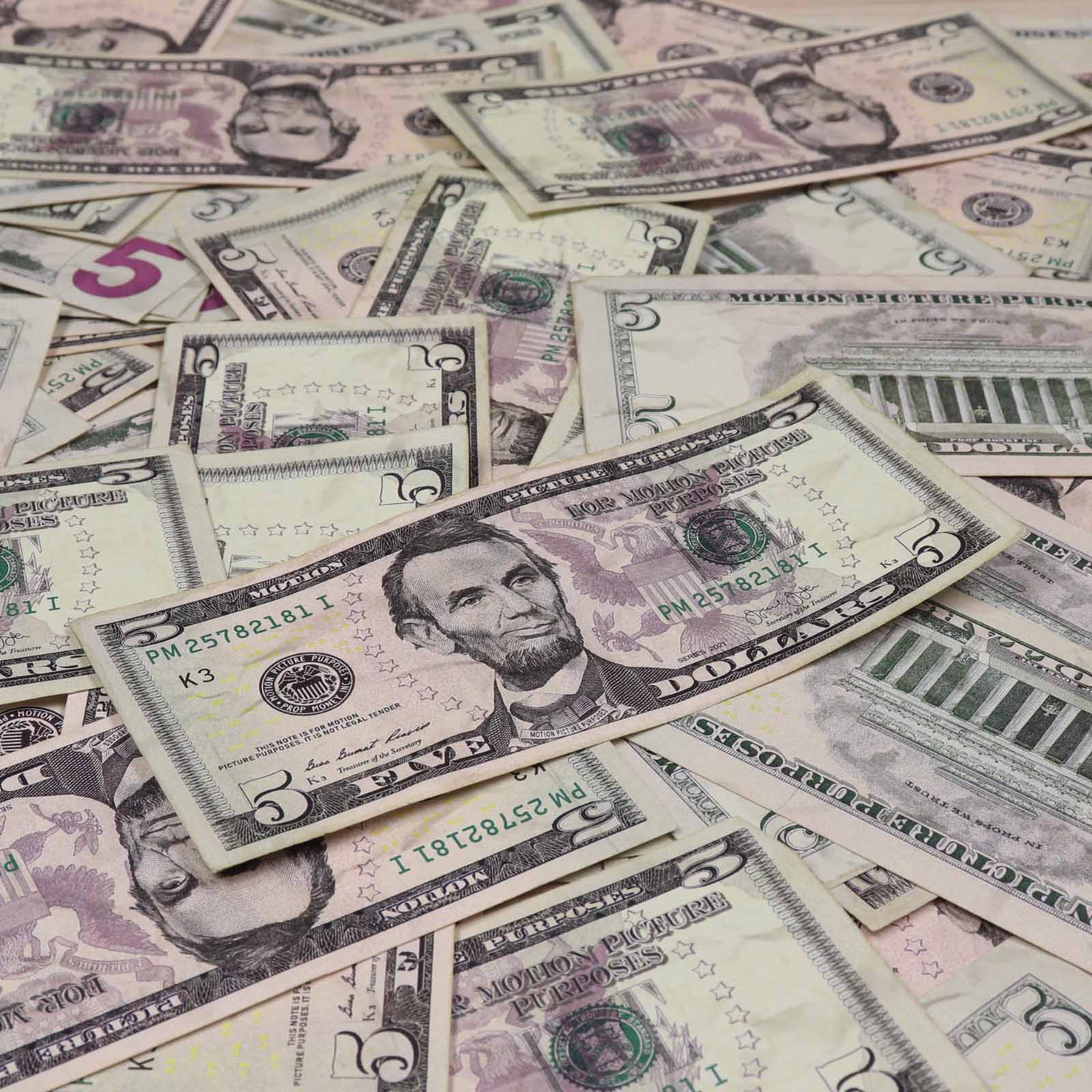 Money Prop - New Series $5 ✔️RealAged™ Full Print $500 Stack - Image 2