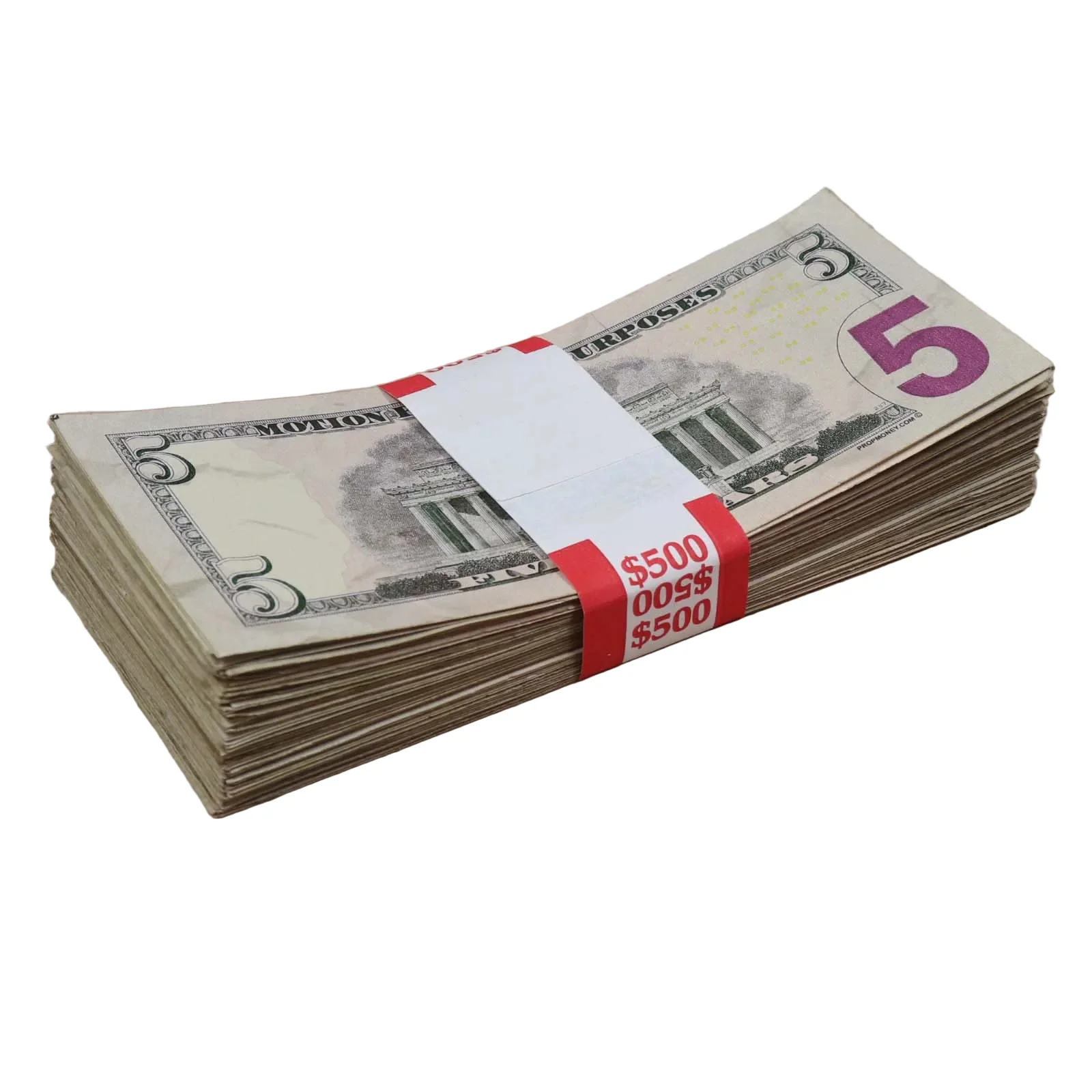 Money Prop - New Series $5 ✔️RealAged™ Full Print $500 Stack - Image 6