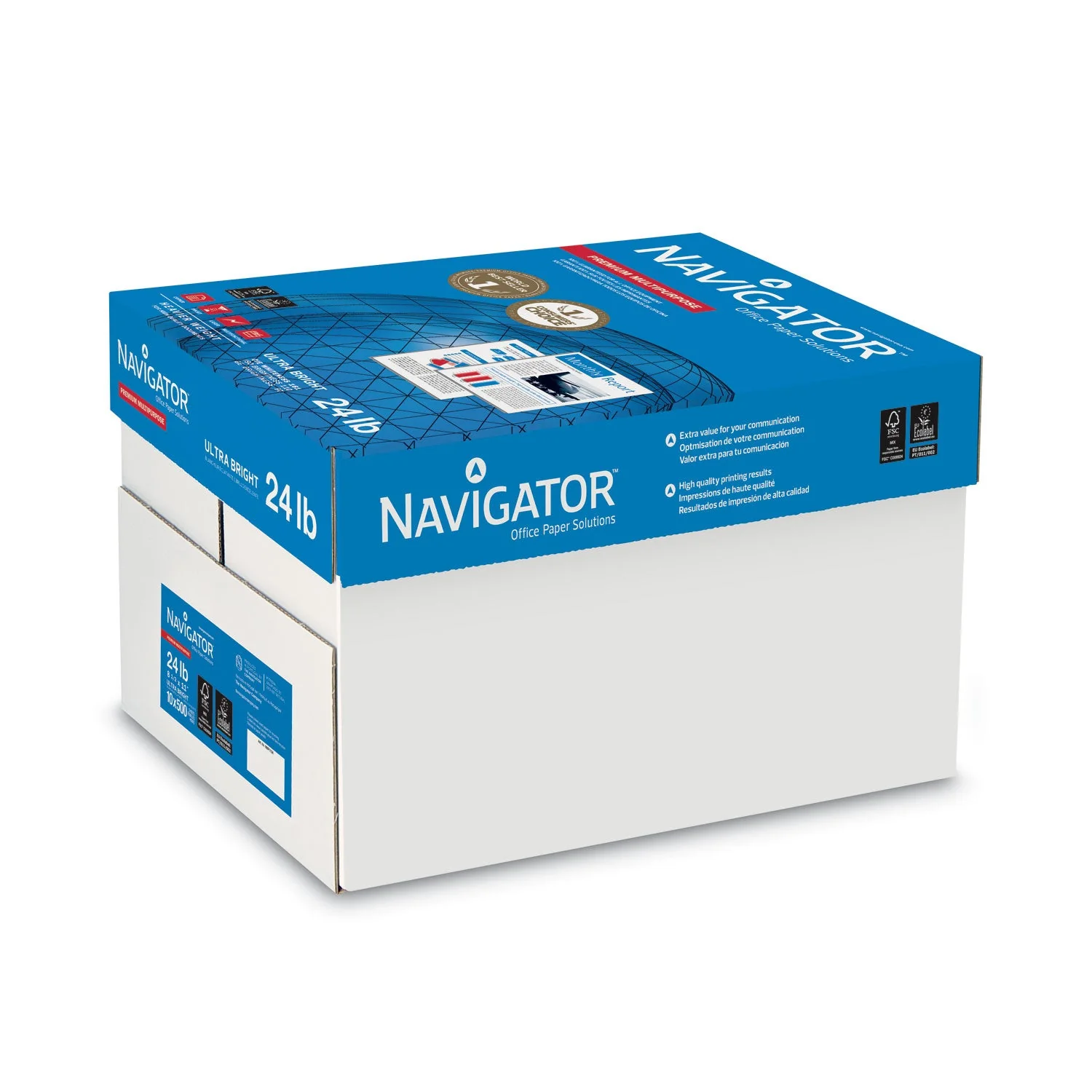 Navigator Premium Multipurpose Copy Paper, 97 Bright, 24 lb Bond Weight, 8.5 x 11, White, 500 Sheets/Ream, 10 Reams/Carton - Image 5