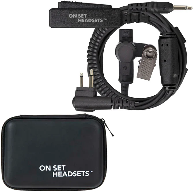 On Set Headsets™️ FilmPro X Comtek Walkie Headset M1 w/3.5mm Input (Black) and FREE Case (Various Colors) - Image 4