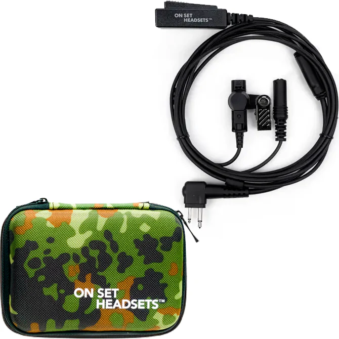 On Set Headsets™️ FilmPro Y (Black) with Motorola M1 2-Pin compatible connector and FREE Travel Case (Various Colors) - Image 11