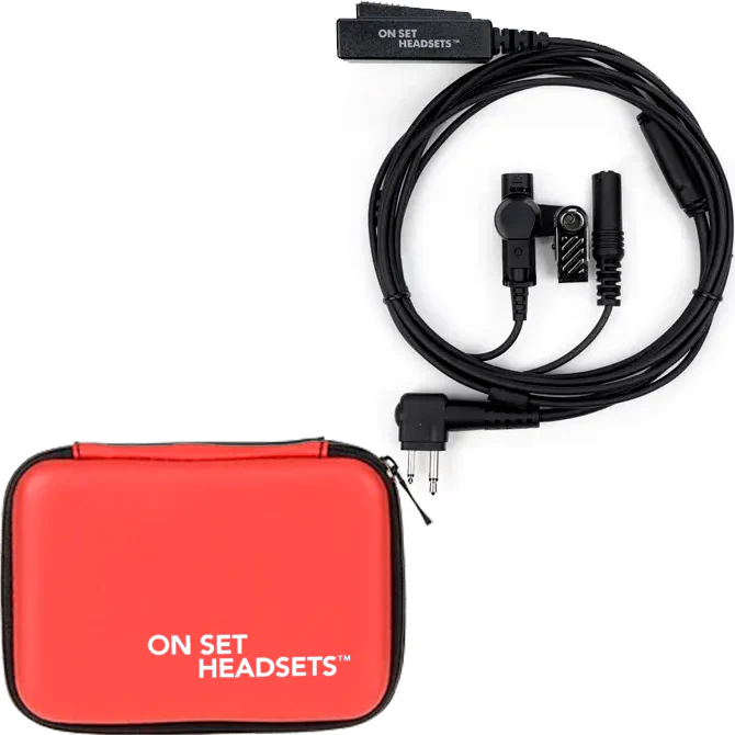 On Set Headsets™️ FilmPro Y (Black) with Motorola M1 2-Pin compatible connector and FREE Travel Case (Various Colors) - Image 12