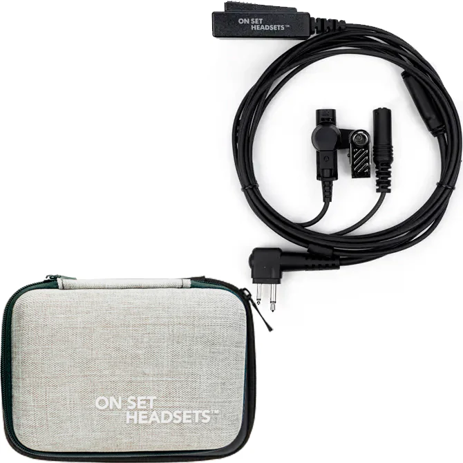 On Set Headsets™️ FilmPro Y (Black) with Motorola M1 2-Pin compatible connector and FREE Travel Case (Various Colors) - Image 13