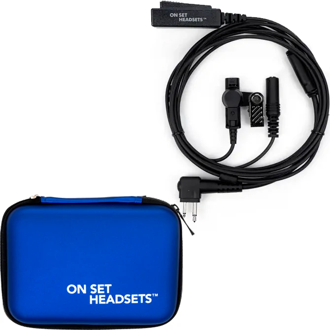 On Set Headsets™️ FilmPro Y (Black) with Motorola M1 2-Pin compatible connector and FREE Travel Case (Various Colors) - Image 15