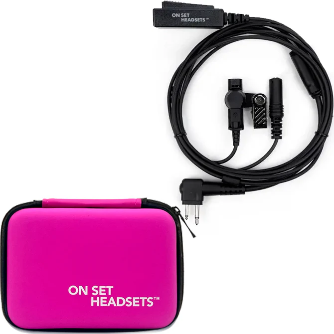 On Set Headsets™️ FilmPro Y (Black) with Motorola M1 2-Pin compatible connector and FREE Travel Case (Various Colors) - Image 16