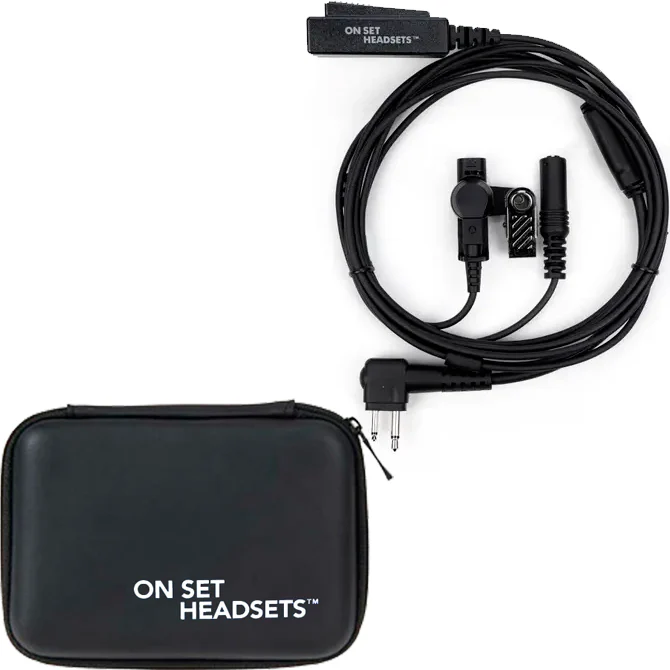 On Set Headsets™️ FilmPro Y (Black) with Motorola M1 2-Pin compatible connector and FREE Travel Case (Various Colors) - Image 17