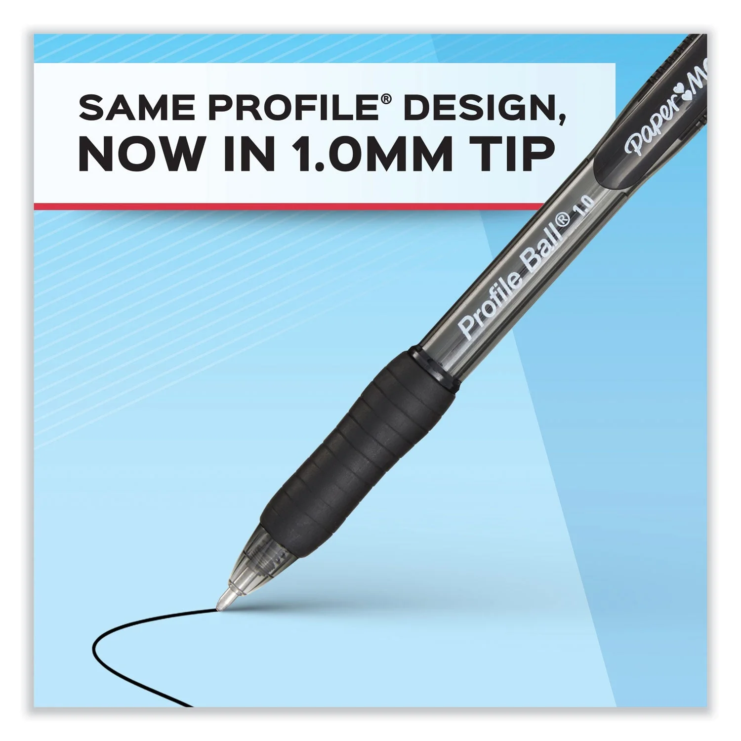 Paper Mate Profile Ballpoint Pen, Retractable, Medium 1 mm, Blue Ink, Translucent Blue Barrel, 36/Pack - Image 2