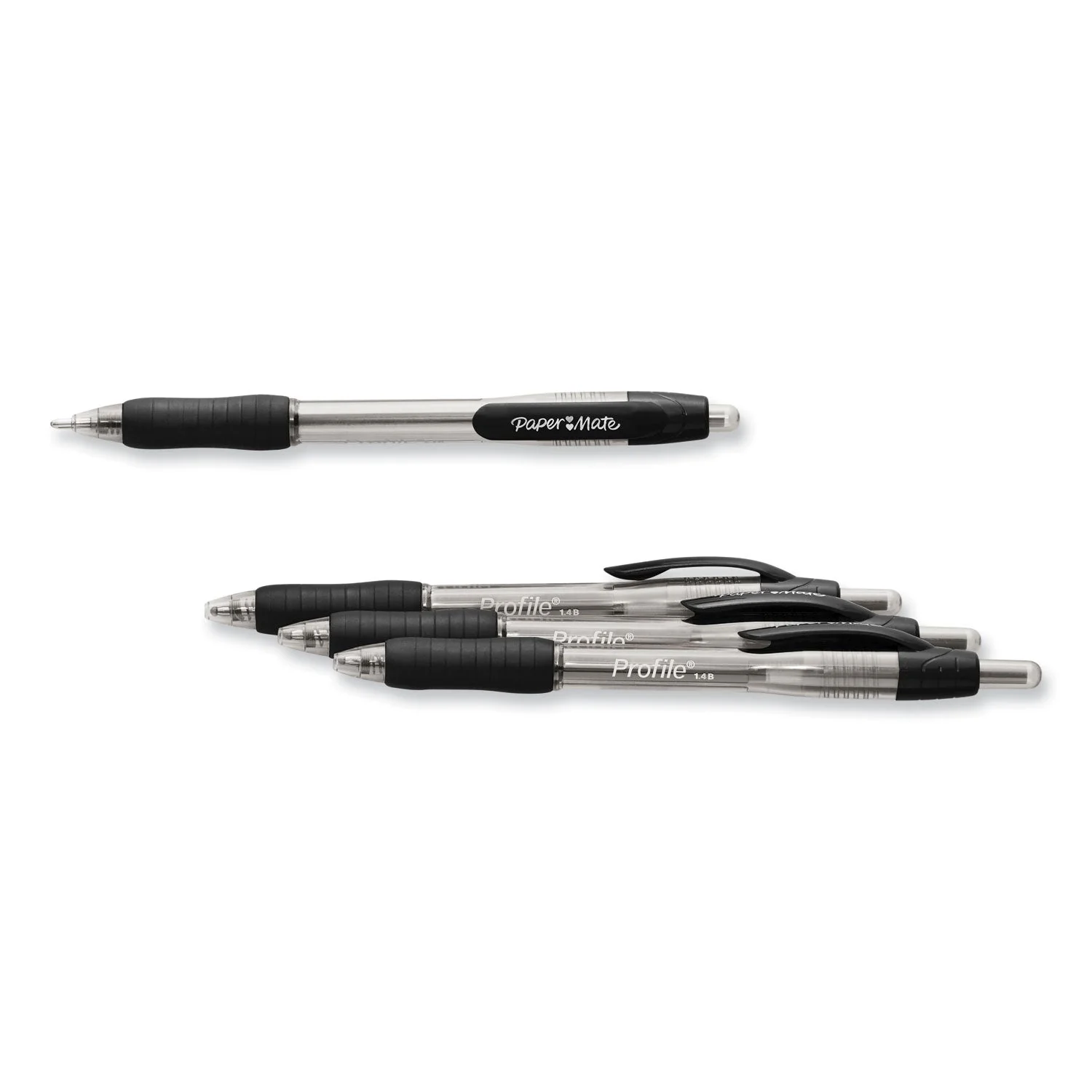 Paper Mate Profile Ballpoint Pen Value Pack, Retractable, Bold 1.4 mm, Black Ink, Smoke Barrel, 36/Box - Image 3