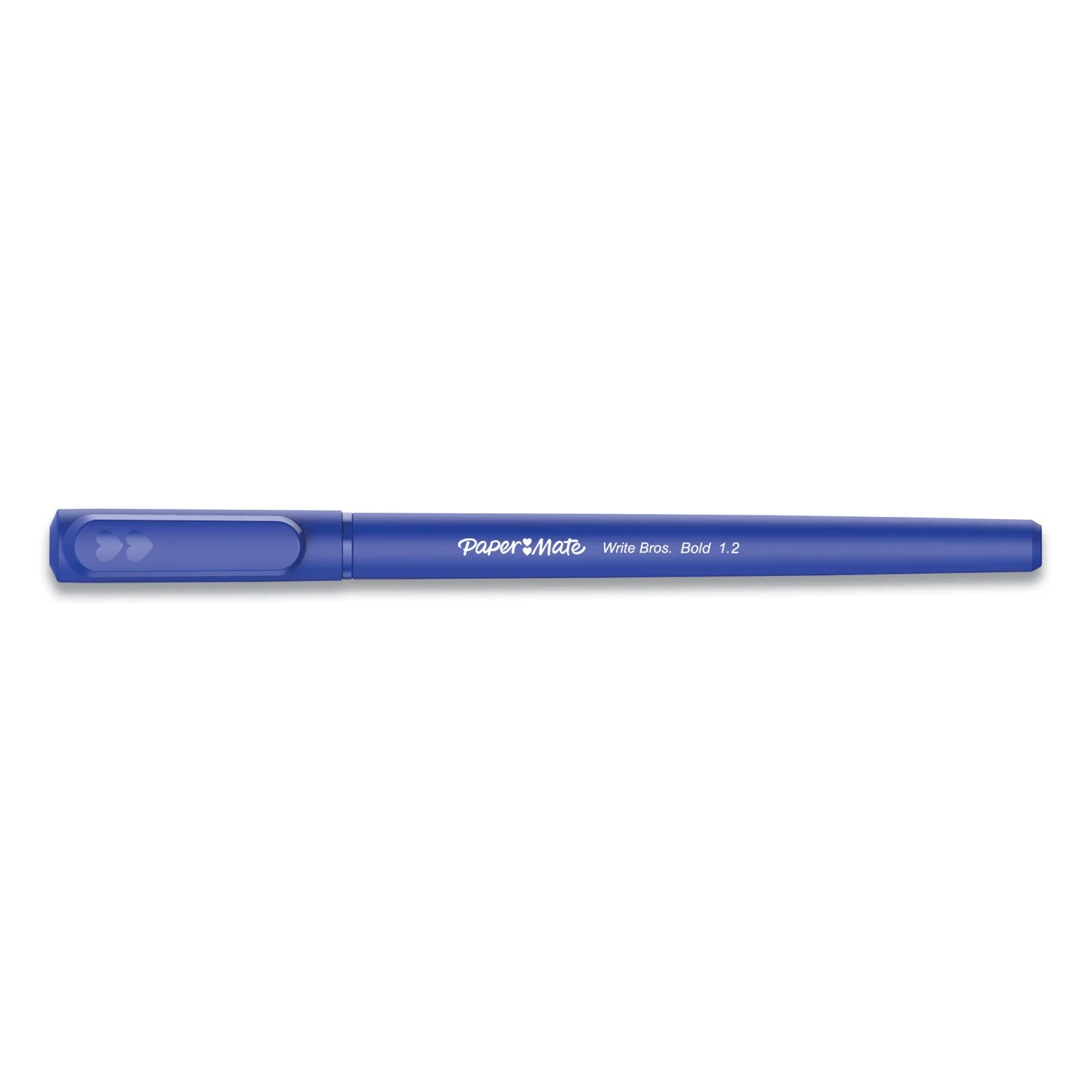 Paper Mate Write Bros. Ballpoint Pen, Stick, Bold 1.2 mm, Blue Ink, Blue Barrel, Dozen - Image 2