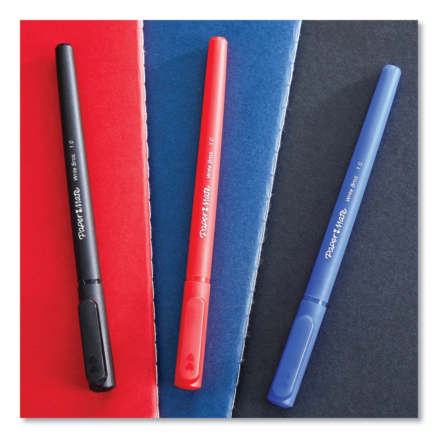 Paper Mate Write Bros. Ballpoint Pen, Stick, Bold 1.2 mm, Blue Ink, Blue Barrel, Dozen - Image 4