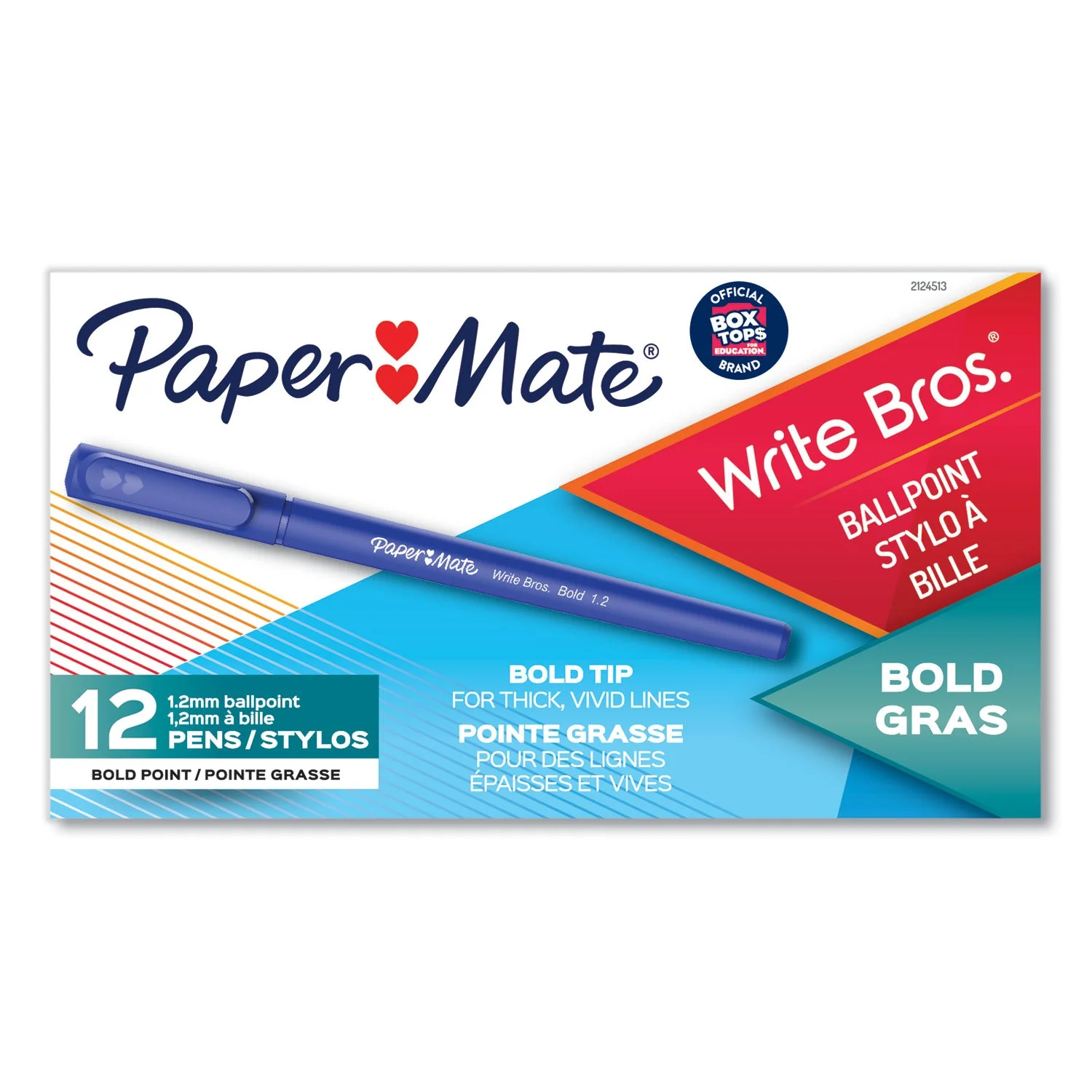 Paper Mate Write Bros. Ballpoint Pen, Stick, Bold 1.2 mm, Blue Ink, Blue Barrel, Dozen - Image 8