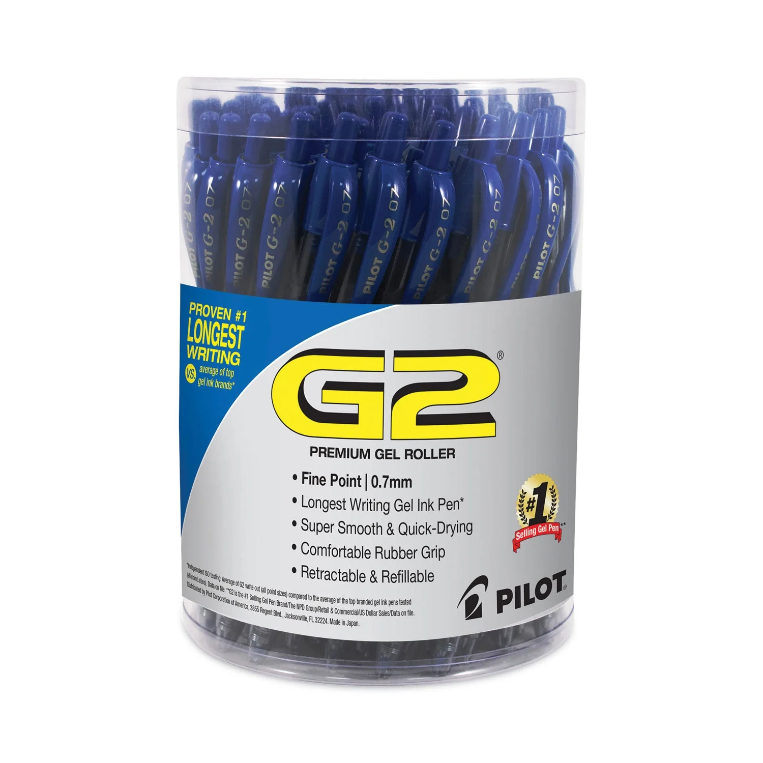 Pilot G2 Premium Gel Pen Convenience Pack, Retractable, Fine 0.7 mm, Black Ink, Black Barrel, 36/Pack - Image 6
