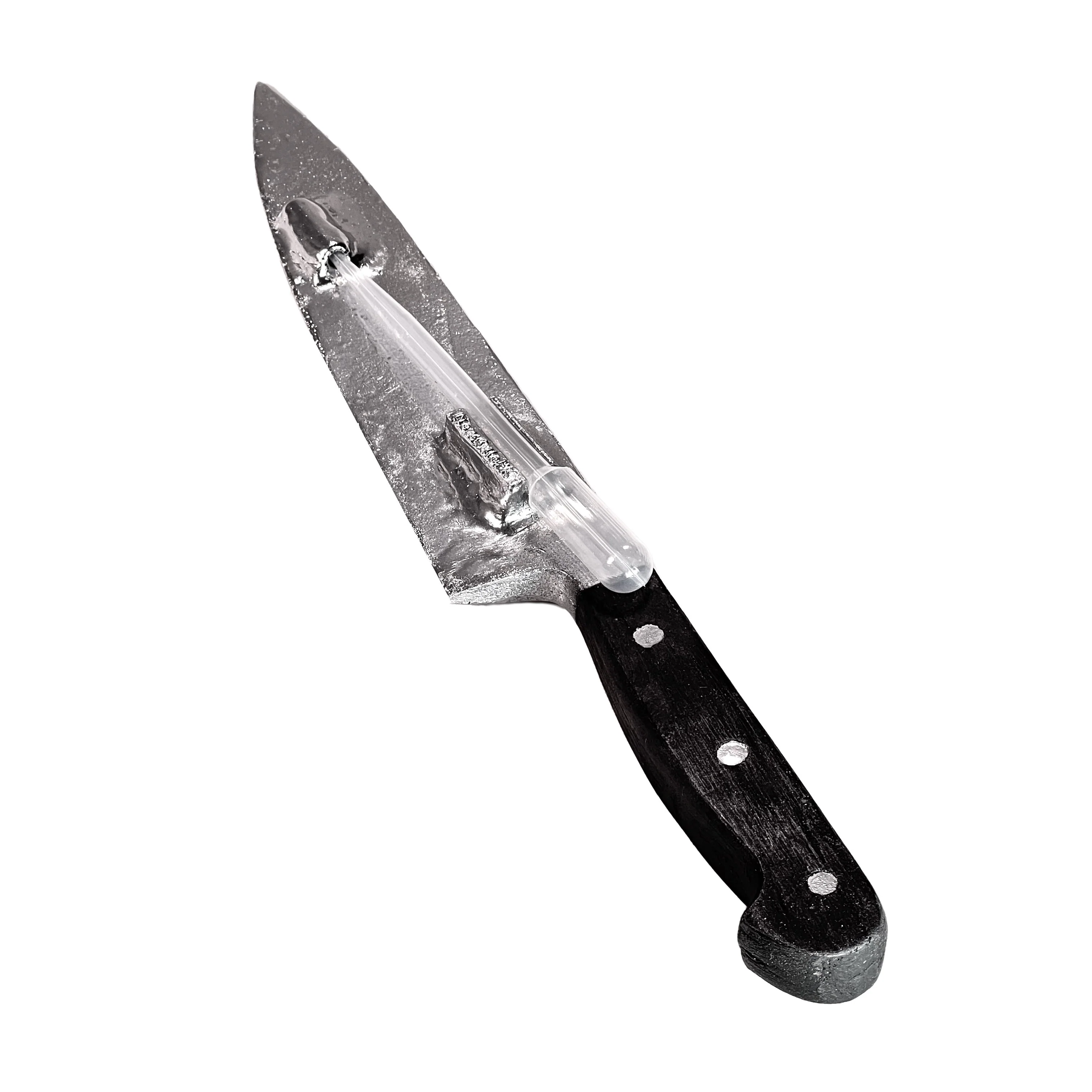 Plastic 13 Inch Chef’s Knife Silver Blade and Black Handle - Image 8
