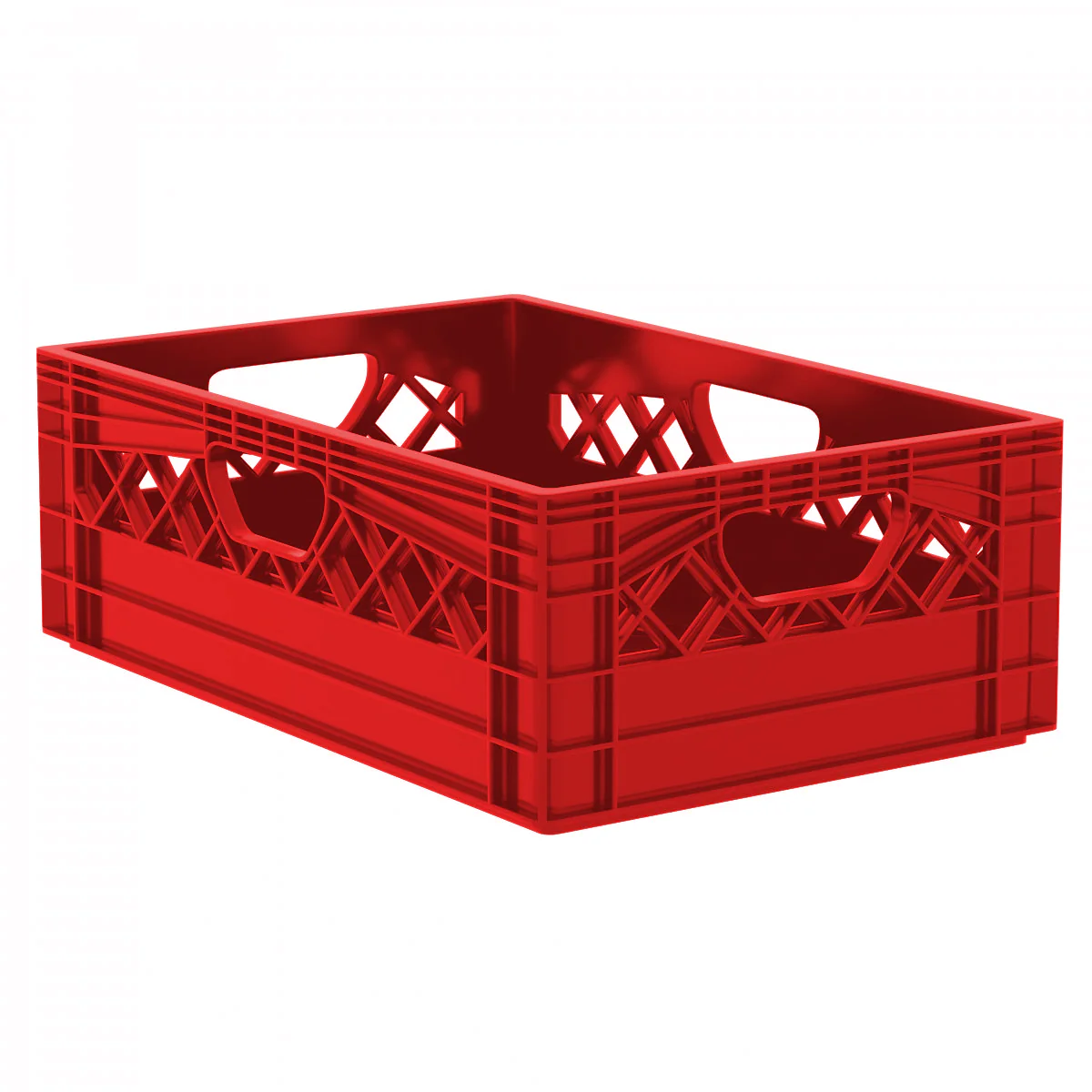 Plastic Grip Storage Rectangle 12 Quart Half Milk Crate (Black, Blue, Green, Grey, Red) - Image 10