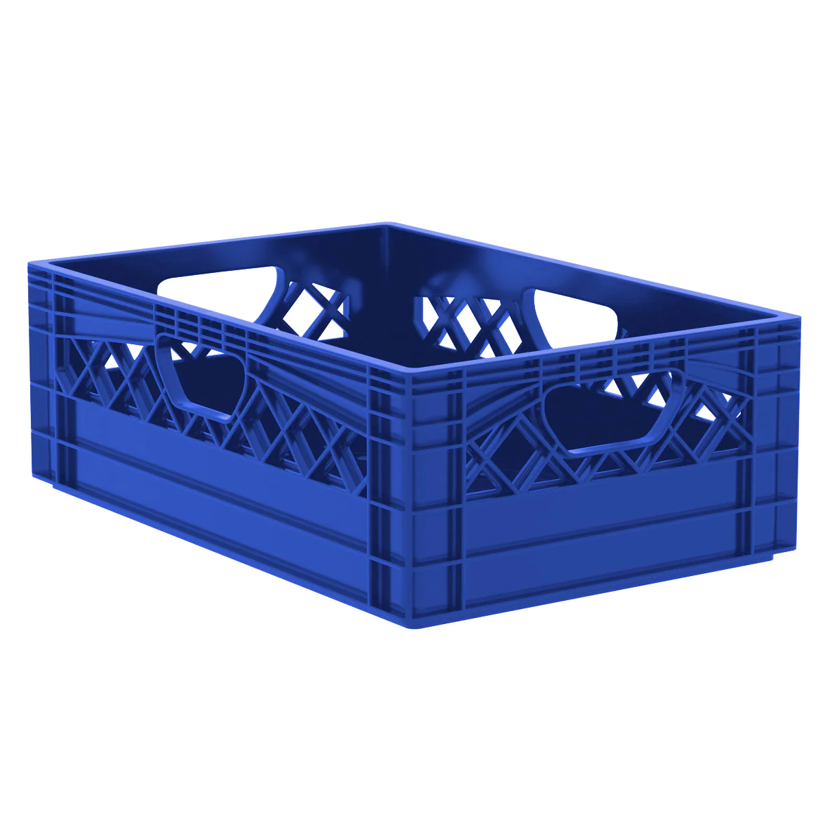 Plastic Grip Storage Rectangle 12 Quart Half Milk Crate (Black, Blue, Green, Grey, Red) - Image 7