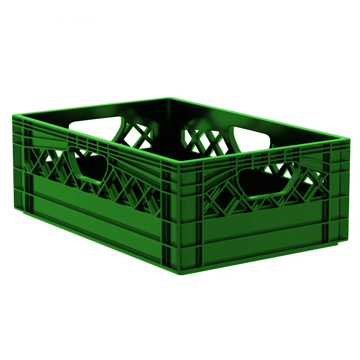Plastic Grip Storage Rectangle 12 Quart Half Milk Crate (Black, Blue, Green, Grey, Red) - Image 8