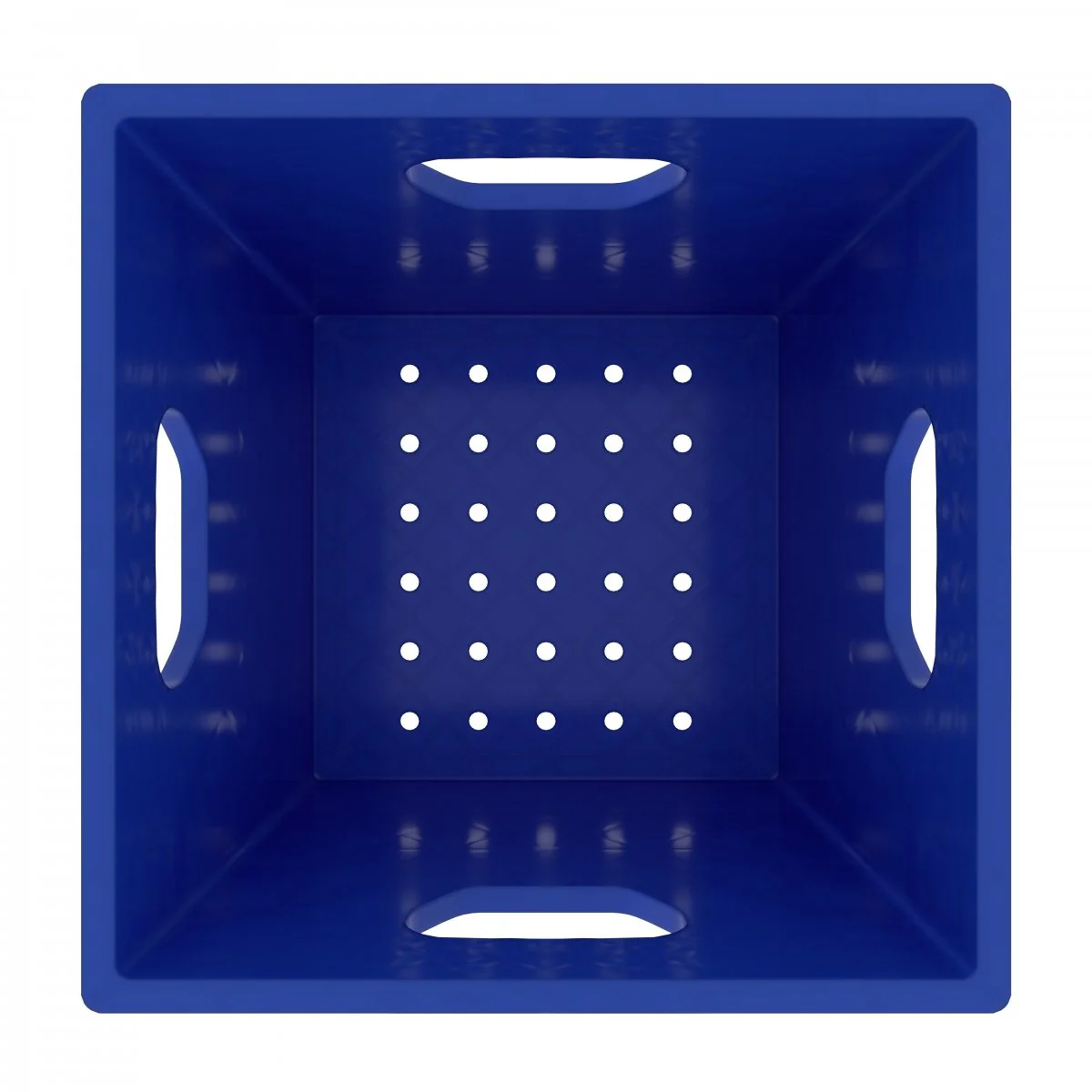 Plastic Grip Storage Square 16 Quart Closed Wall Milk Crate (Black, Blue) - Image 7