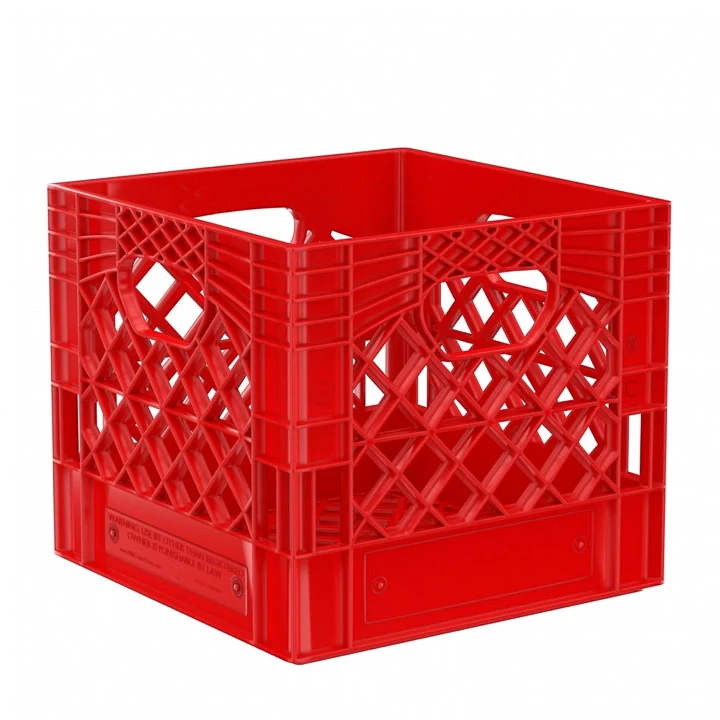 Plastic Grip Storage Square 16 Quart Milk Crate (Black, Blue, Brown, Grey, Green, Lime, Orange, Pink, Red, White, Yellow, Ultra Violet) - Image 10