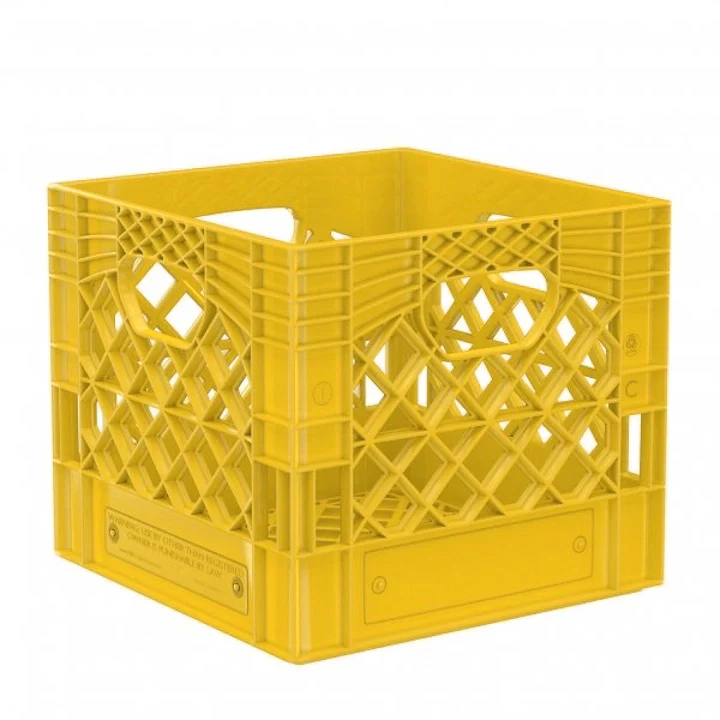 Plastic Grip Storage Square 16 Quart Milk Crate (Black, Blue, Brown, Grey, Green, Lime, Orange, Pink, Red, White, Yellow, Ultra Violet) - Image 12