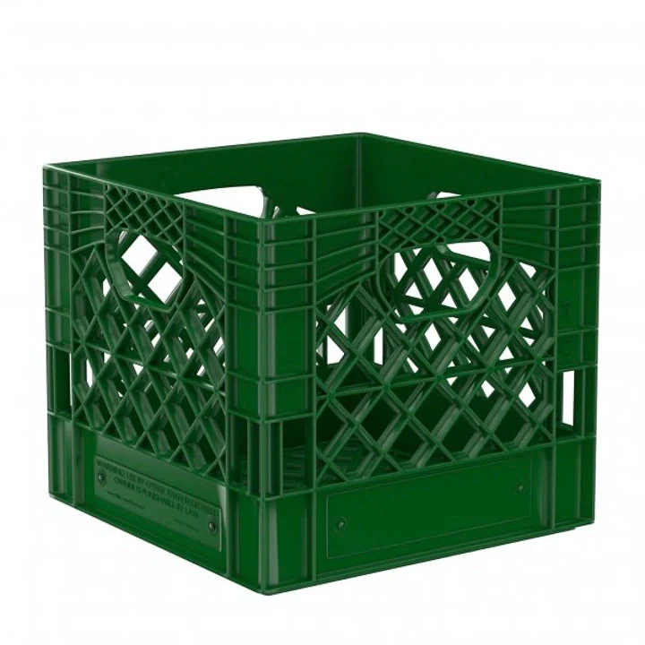 Plastic Grip Storage Square 16 Quart Milk Crate (Black, Blue, Brown, Grey, Green, Lime, Orange, Pink, Red, White, Yellow, Ultra Violet) - Image 5