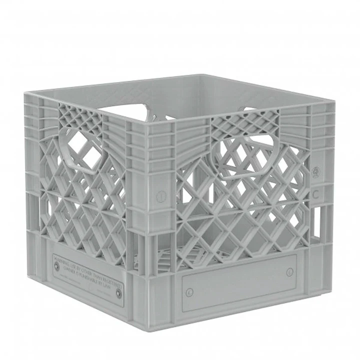 Plastic Grip Storage Square 16 Quart Milk Crate (Black, Blue, Brown, Grey, Green, Lime, Orange, Pink, Red, White, Yellow, Ultra Violet) - Image 6