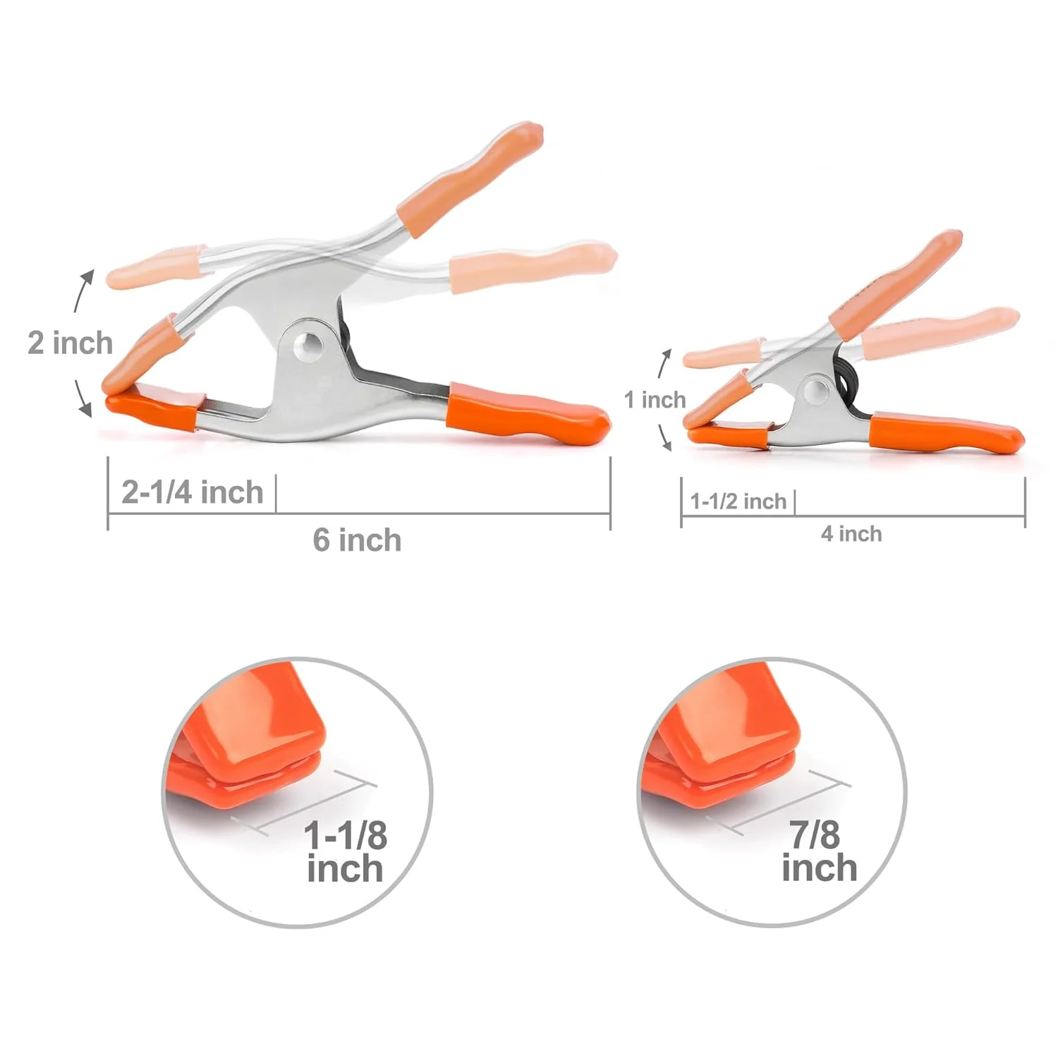 Pony Heavy Duty Spring Clamps with Protected Rubber Handles and Tips (1", 2", 3", 4") - Image 7