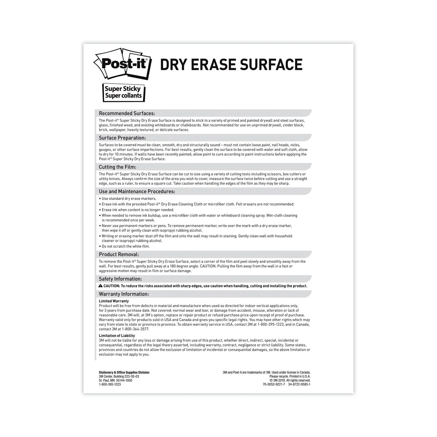 3M Post-it Dry Erase Surface, 50 ft x 4 ft, White - Image 10