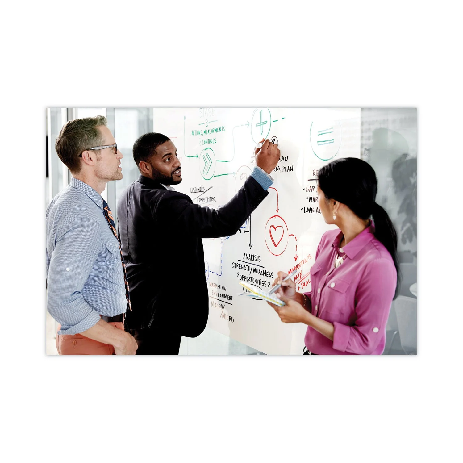 3M Post-it Dry Erase Surface, 50 ft x 4 ft, White - Image 2