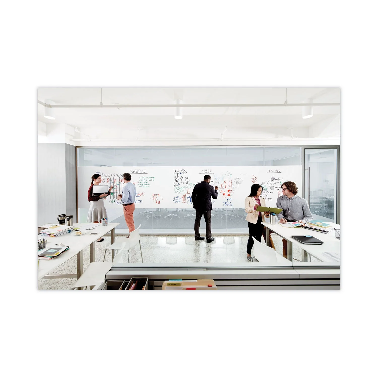 3M Post-it Dry Erase Surface, 50 ft x 4 ft, White - Image 3