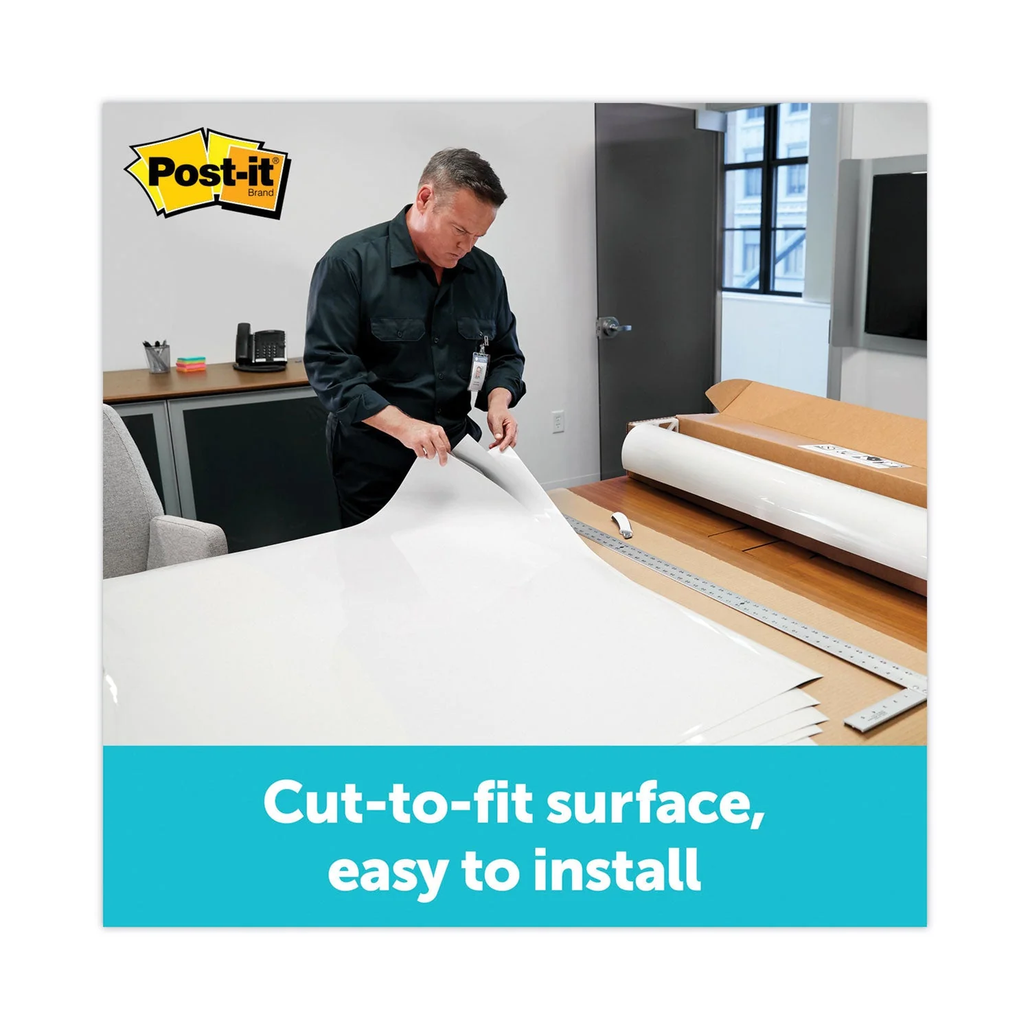 3M Post-it Dry Erase Surface, 50 ft x 4 ft, White - Image 4