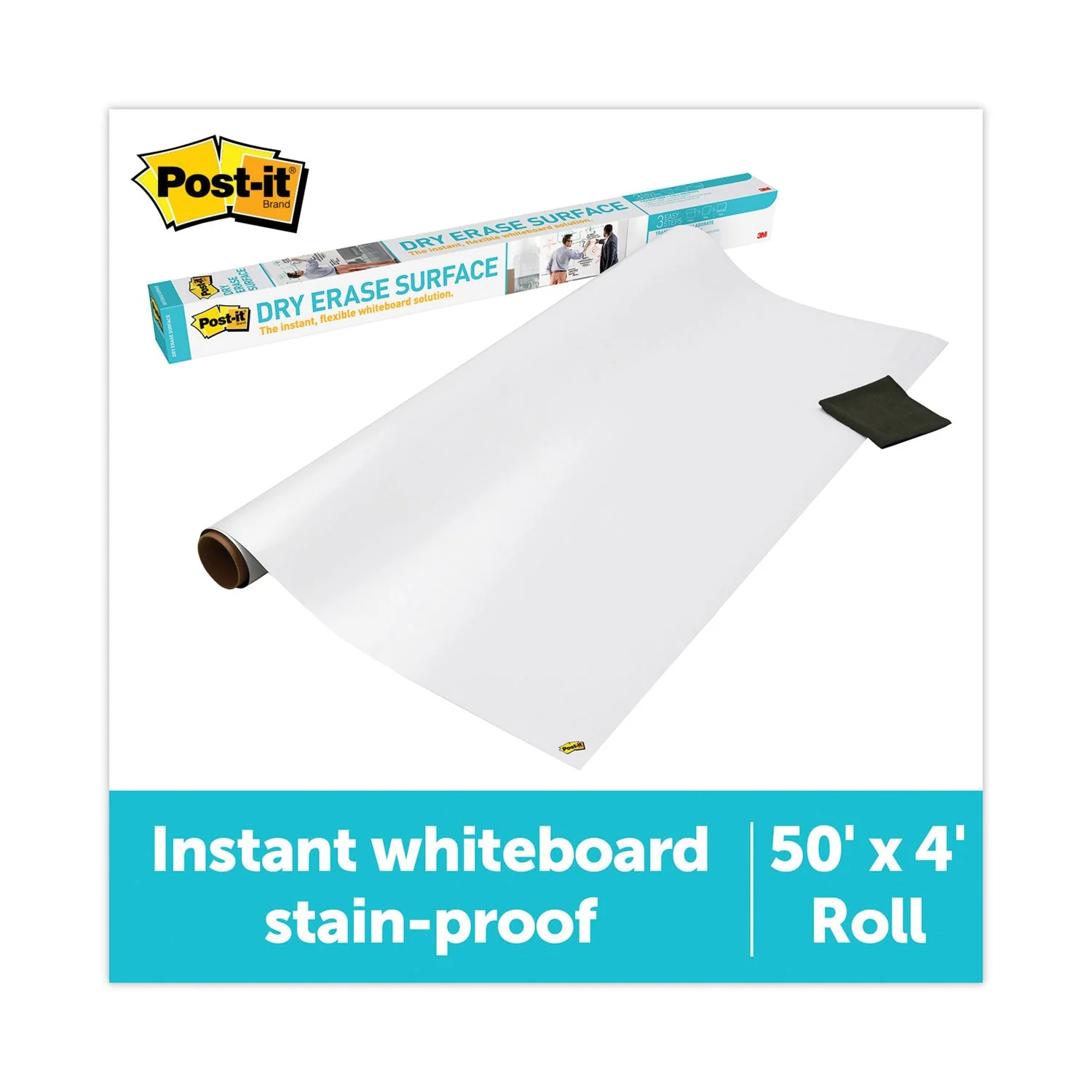 3M Post-it Dry Erase Surface, 50 ft x 4 ft, White - Image 8