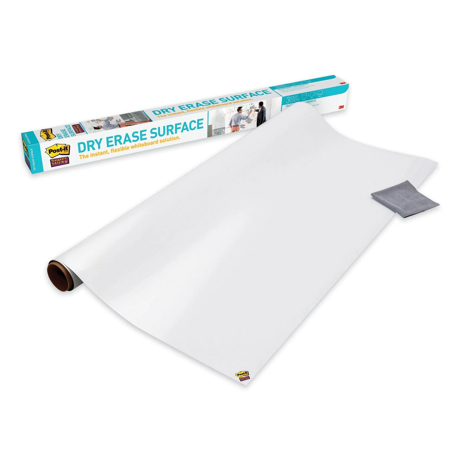3M Post-it Dry Erase Surface with Adhesive Backing, 72" x 48", White - Image 2