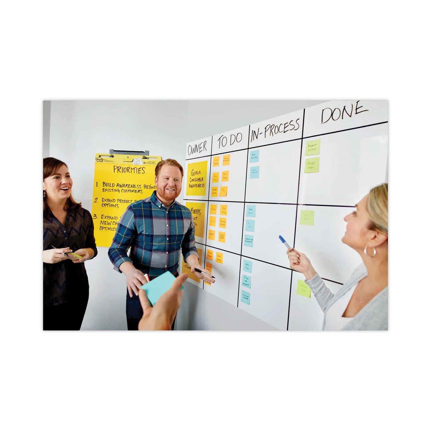 3M Post-it Dry Erase Surface with Adhesive Backing, 72" x 48", White - Image 3
