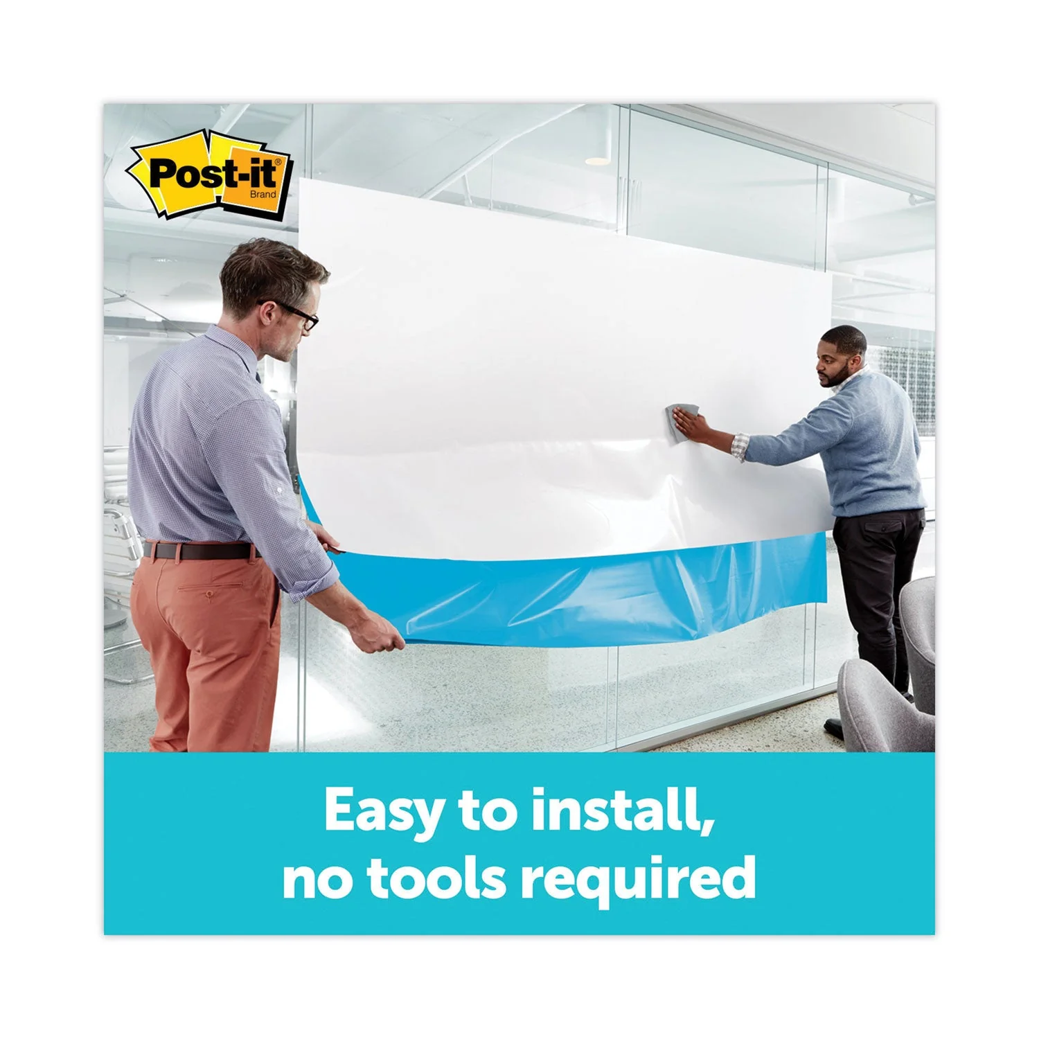 3M Post-it Dry Erase Surface with Adhesive Backing, 72" x 48", White - Image 9