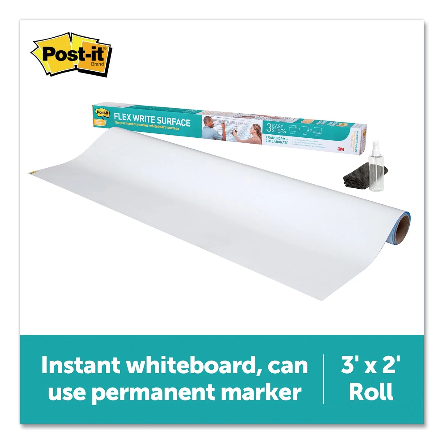 3M Post-it Flex Write Surface, 36" x 24", White - Image 2