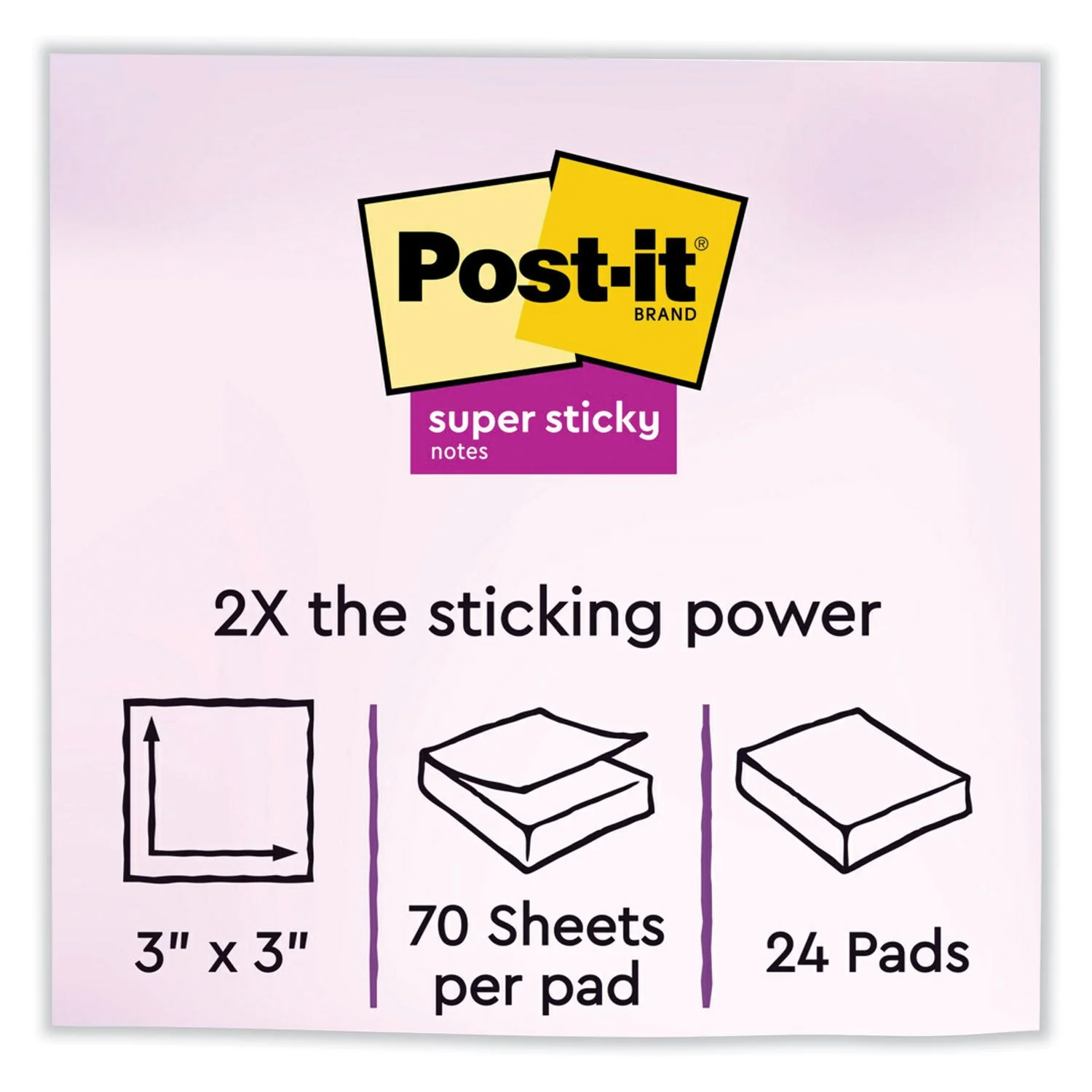 3M Post-it Note Pads in Summer Joy Collection Colors, 3" x 3", Summer Joy Collection Colors, 70 Sheets/Pad, 24 Pads/Pack - Image 4