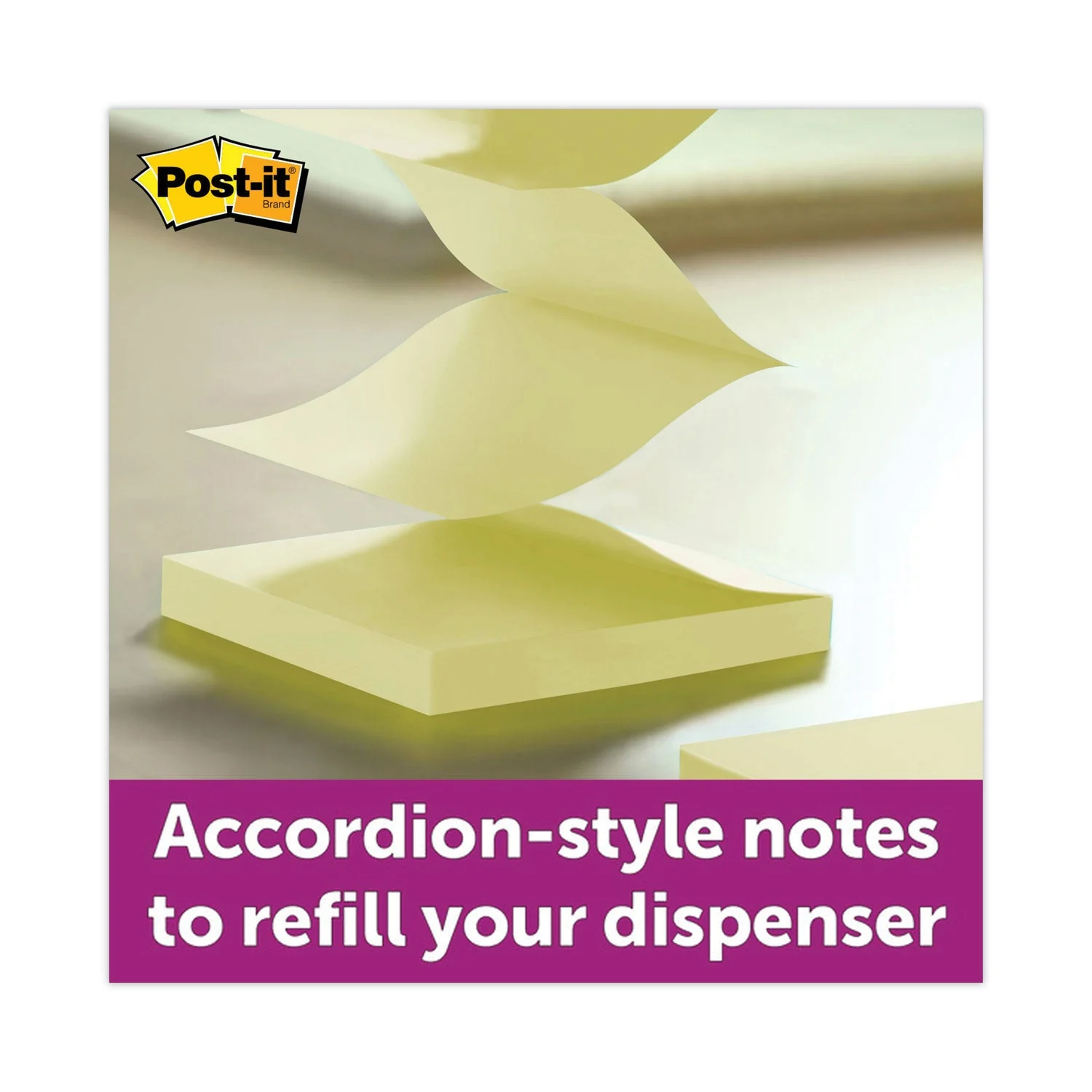 3M Post-it Original Canary Yellow Pop-up Refill Value Pack, 3" x 3", Canary Yellow, 100 Sheets/Pad, 24 Pads/Pack - Image 6