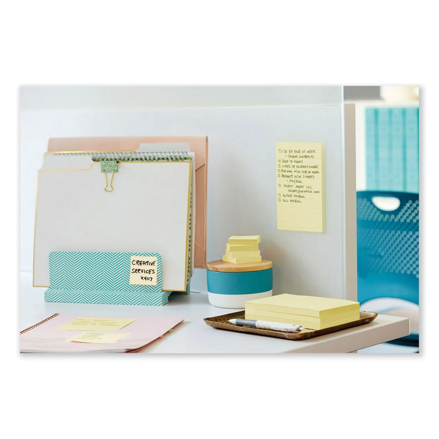 3M Post-it Original Pads in Canary Yellow, 3" x 5", 100 Sheets/Pad, 12 Pads/Pack - Image 4