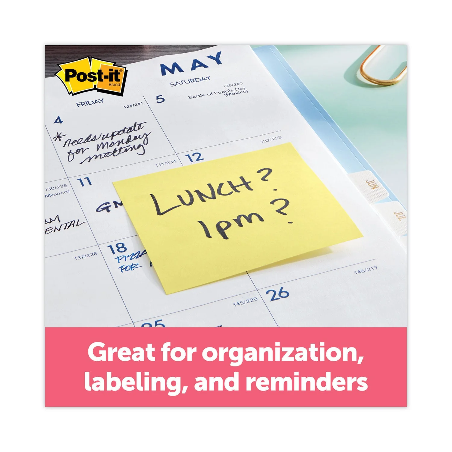 3M Post-it Original Pads in Canary Yellow, Cabinet Pack, 3" x 3", 90 Sheets/Pad, 18 Pads/Pack - Image 7