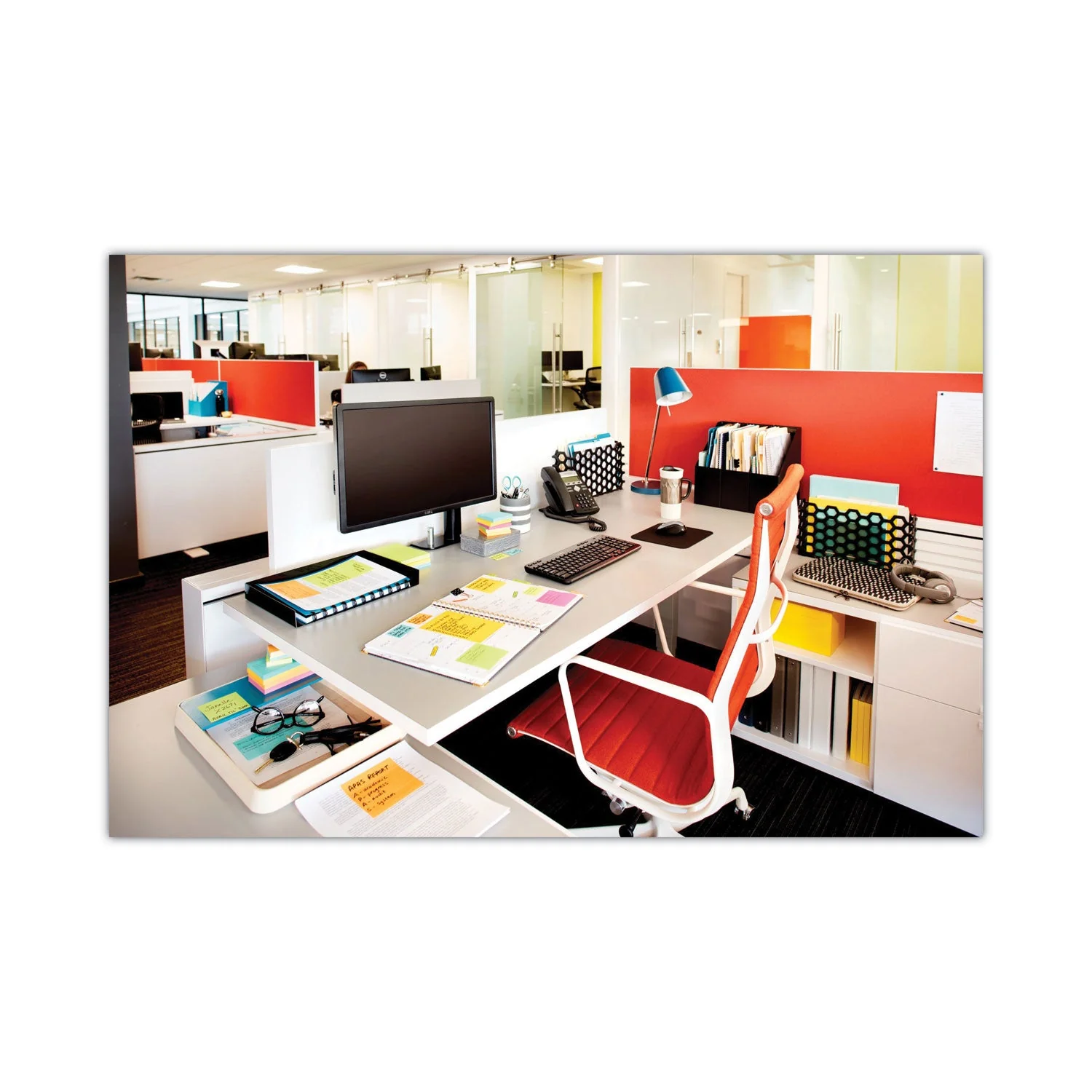 3M Post-it Original Pads in Floral Fantasy Collection Colors, Cabinet Pack, 3" x 3", 100 Sheets/Pad, 18 Pads/Pack - Image 7