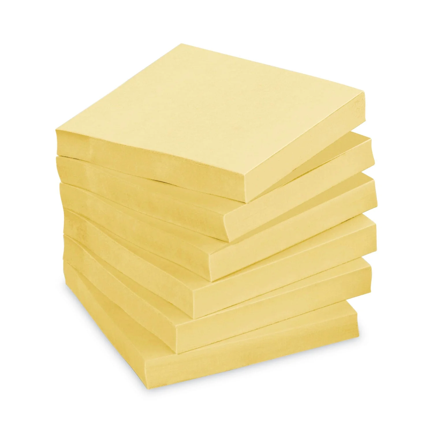 3M Post-it Original Recycled Note Pad Cabinet Pack, 3" x 3", Canary Yellow, 75 Sheets/Pad, 24 Pads/Pack - Image 2