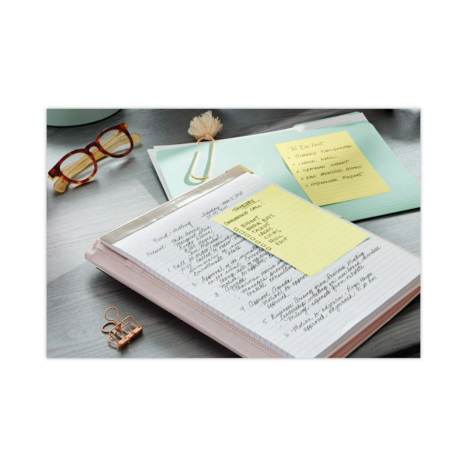 3M Post-it Original Recycled Note Pads, Note Ruled, 4" x 6", Canary Yellow, 100 Sheets/Pad, 12 Pads/Pack - Image 2
