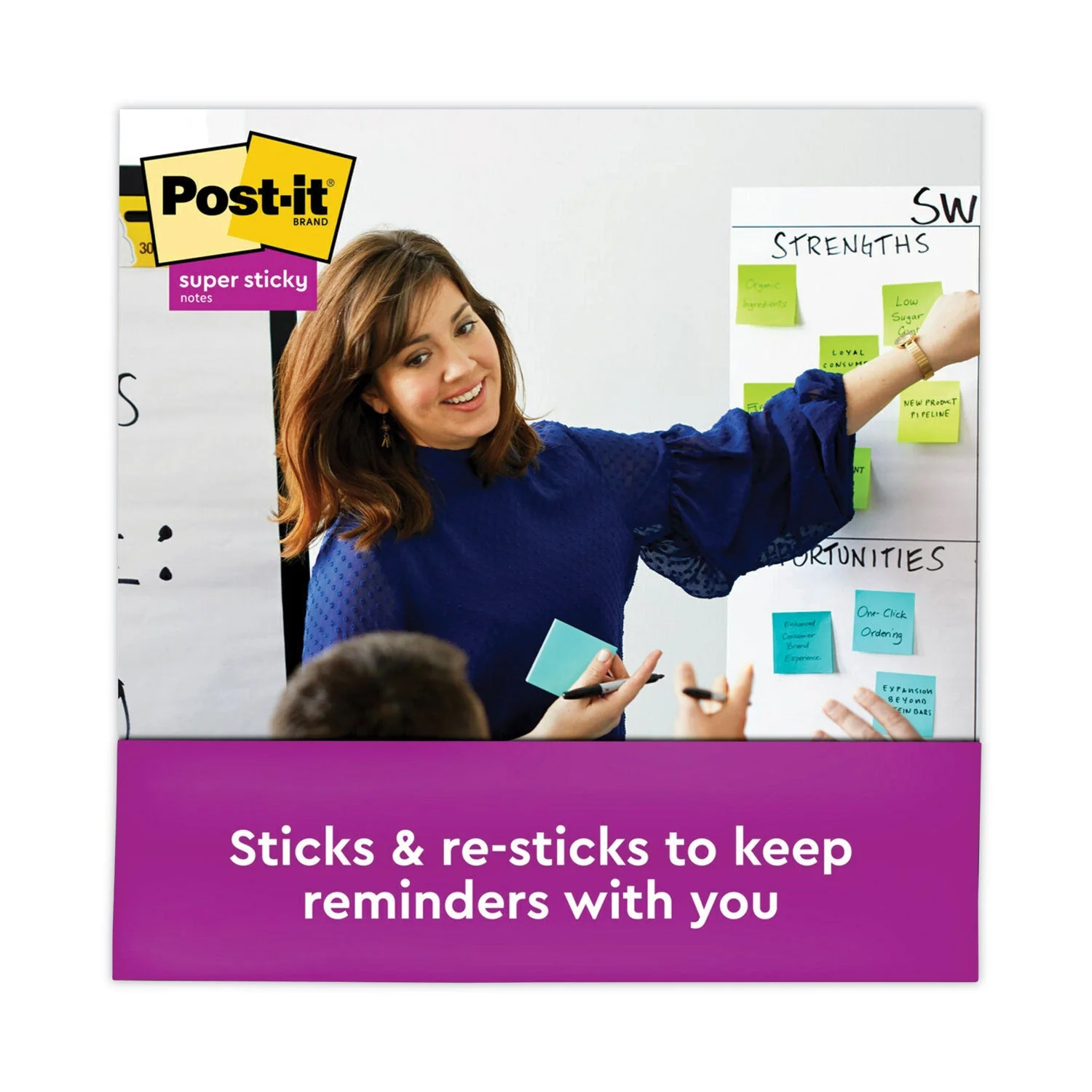 3M Post-it Pads in Energy Boost Collection Colors, 3" x 3", 90 Sheets/Pad, 24 Pads/Pack - Image 3