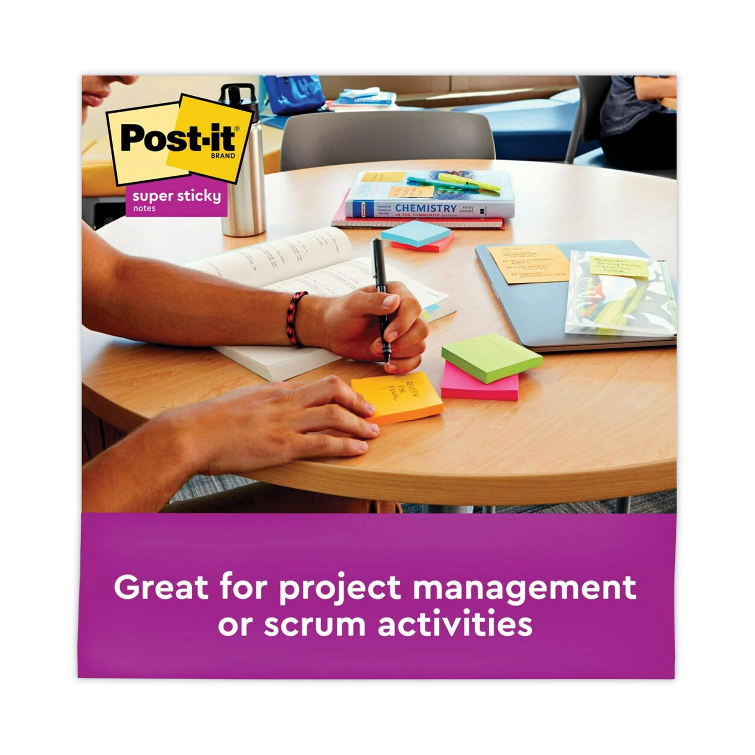3M Post-it Pads in Energy Boost Collection Colors, Cabinet Pack, 3" x 3", 70 Sheets/Pad, 24 Pads/Pack - Image 4